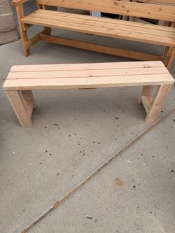 Handmade Wood Slat Bench