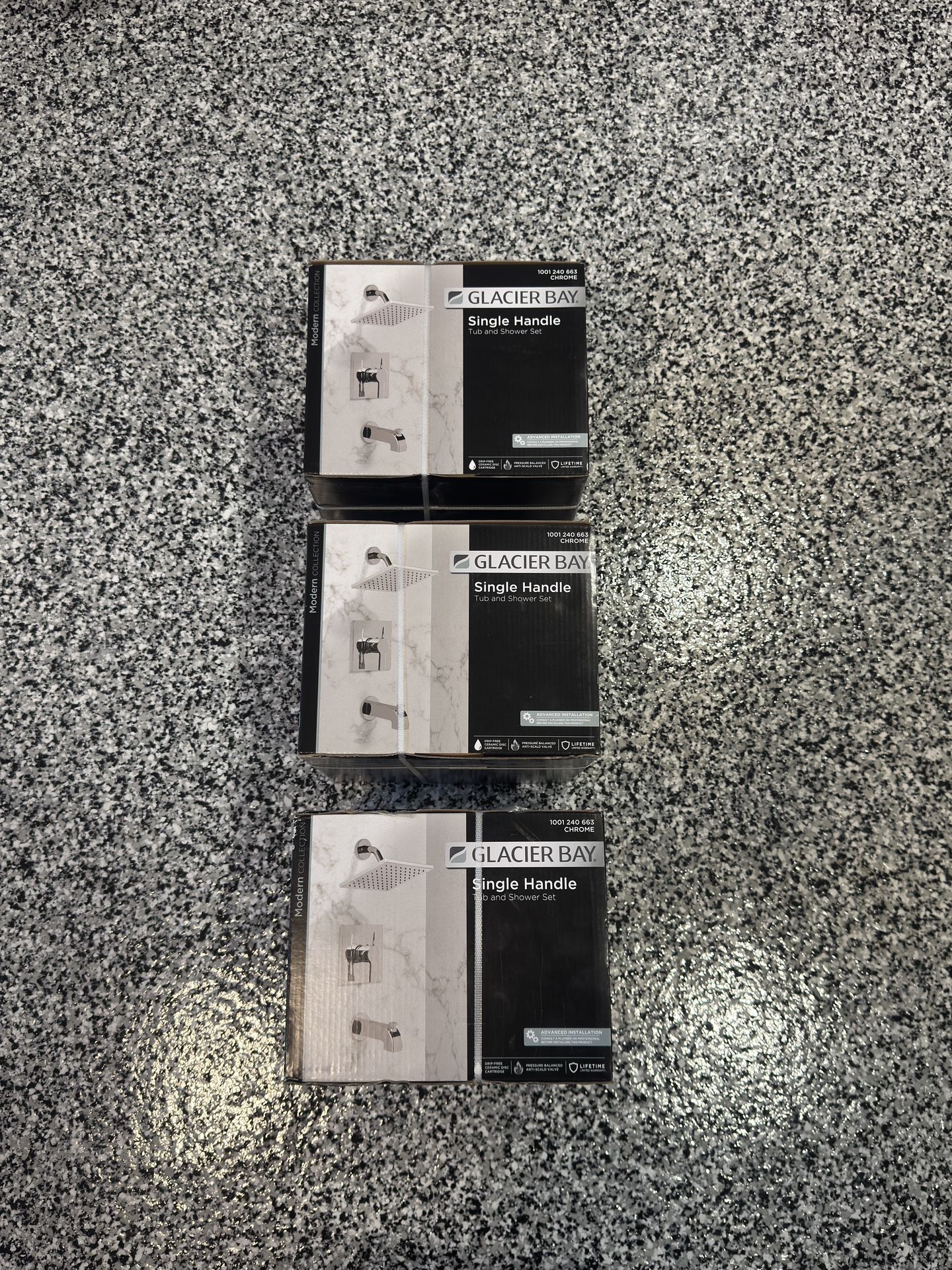 Brand New! Glacier Bay Modern Single-Handle 1-Spray Tub and Shower Faucets 1.8 GPM in Chrome (Valves included)