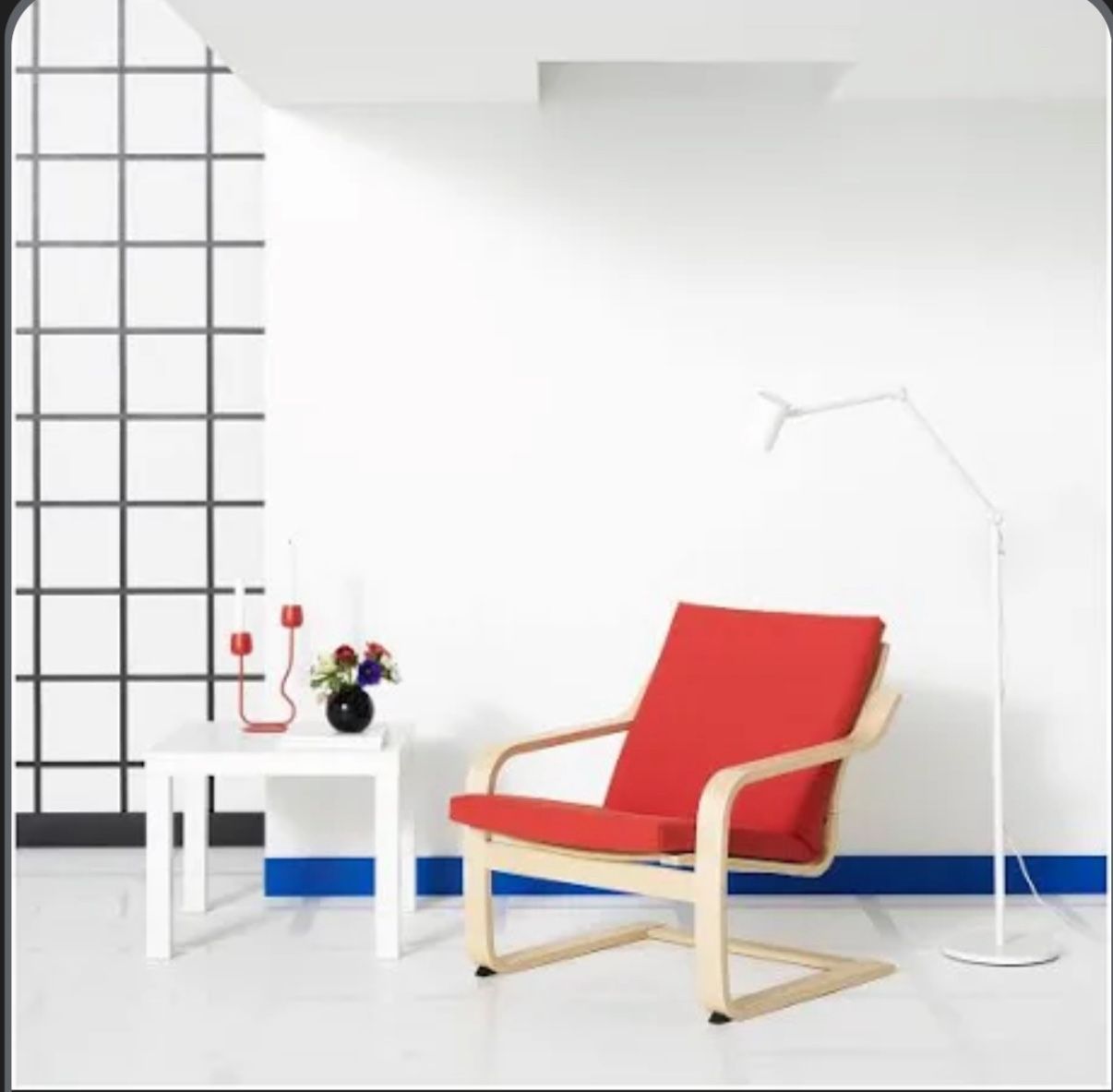 Red IKEA poang easy chair. Excellent condition