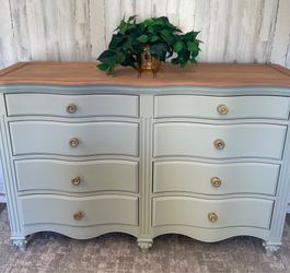 DRESSER - NIGHTSTAND (1) - SAGE GREEN & BROWN