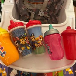 5 Gently Used Sippy Cups 