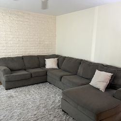 Gray L Shaped Living Spaces Couch