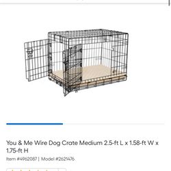 You & Me Wire Dog Crate Medium 2.5-ft L x 1.58-ft W x 1.75-ft H
