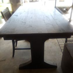 Black Hardwood Dining Table With Three Chairs $100