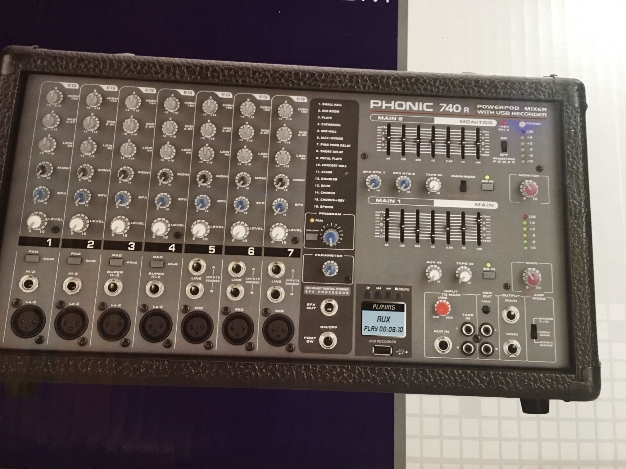 PA 450 Watt Powered Mixer W/Microphone And Stands