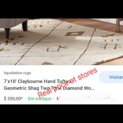 Brand New Clayborne Hand Tuffed Two Tones Diamond Thumbnail