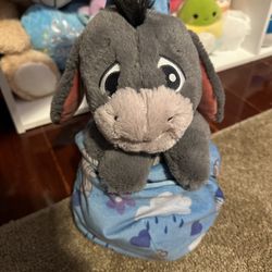 Disney Original Eeyore Plush In Pouch 