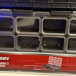 Husky Connect Stackable Portable 10-Compartment Small Tool & Parts Organizer