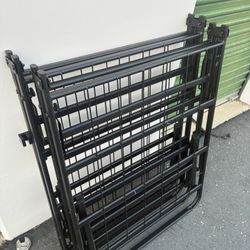 Bed Frames - Pair Of Single Frames That Attach To Make Queen