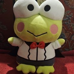 KEROPPI BY SANRIO HELLO KIDDY & FRIENDS  DRACULA STUFFED  PLUSH  TOY APROX  10" INCHES  PRE-OWNED 