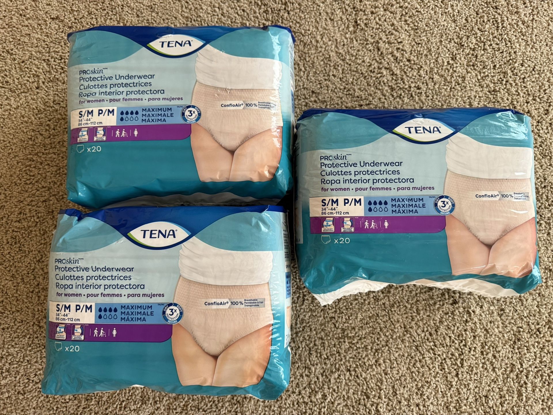 New TENA Pro Skin Protective Underwear Adult Diapers
