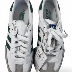 NEW adidas Samba Classic Sneakers in White and Green