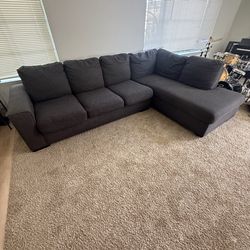 Modern Sectional Sleeper Sofa w/ Pull-Out Bed – Dark Gray