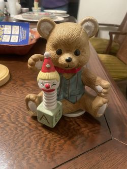 Vintage Porcelain Teddy Bear with Jack in the Box