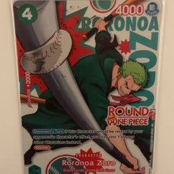 One Piece x Round 1 ENGLISH Promo Card Roronoa Zoro PRB02-006