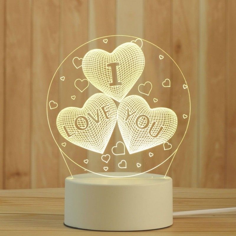 Romantic Love 3D Acrylic Led Lamp Light. Christmas, Valentine's Day , Wedding And Birthday Party