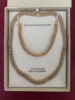 Victoria Townsend Necklace w/ matching bracelet  1CT TW GENUINE ROSECUT DIAMOND