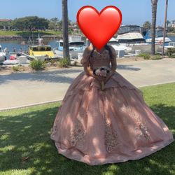 Quince Dress Size 10 Rose Gold