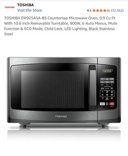TOSHIBA EM925A5A-BS Countertop Microwave Oven, 0.9 Cu Ft With 10.6 Inch Removable Turntable, 900W