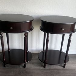 Mahogany Wood End Tables Set Of Two