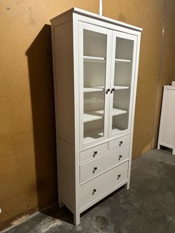 White ikea Hemnes display cabinet/hutch