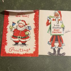 Very Cool Vintage jet comics santa greeting card & envelope 
