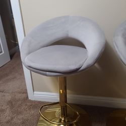 Two Bar Stool, Like New. Velvet Swivel Bar Stools 