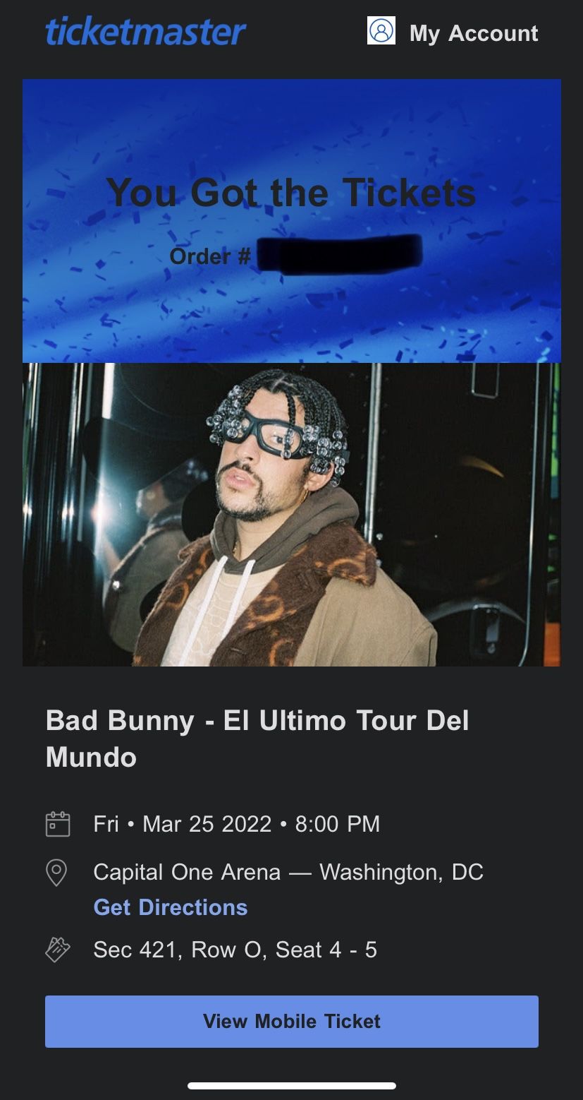 Bad Bunny Tickets at Capital One Arena DC