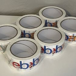 eBay Logo Tape x6 Rolls Branded Shipping Tape Color 2" x 75 yd Packing Packaging