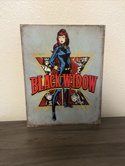 Black widow metal poster 