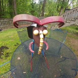 Vintage Metal Folk Art Planter