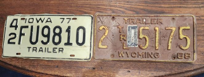 Antique trailer license plates- good for your vintage camper trailer