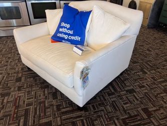 WHITE LOVESEAT - WE DELIVER 