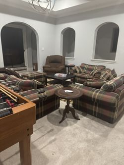  Vintage Heavy-Duty Sofa Set (4-Piece) – 3 Sofa + 2 Sofa + Loveseat + Ottoman