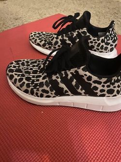 Black Cheetah Print Adidas Shoes