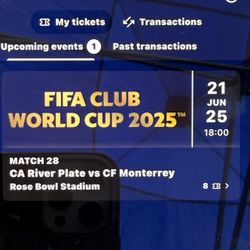 4 FIFA tickets 6/21