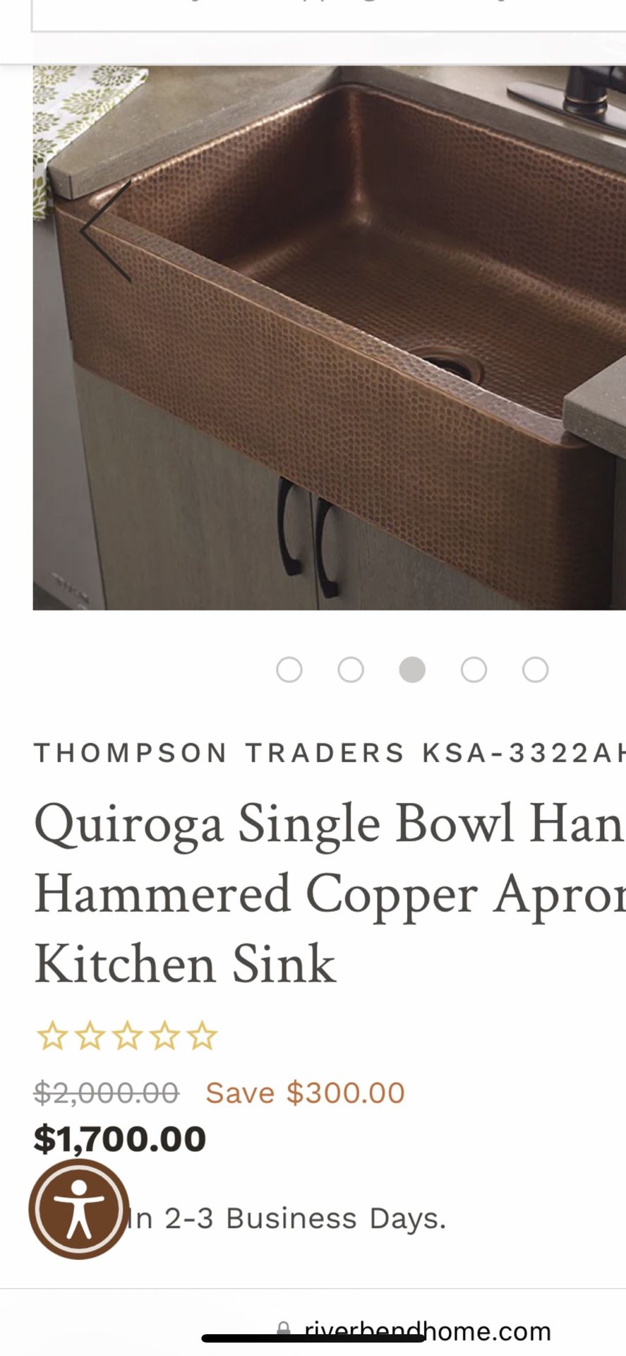 Hammered Copper Farmhouse Sink