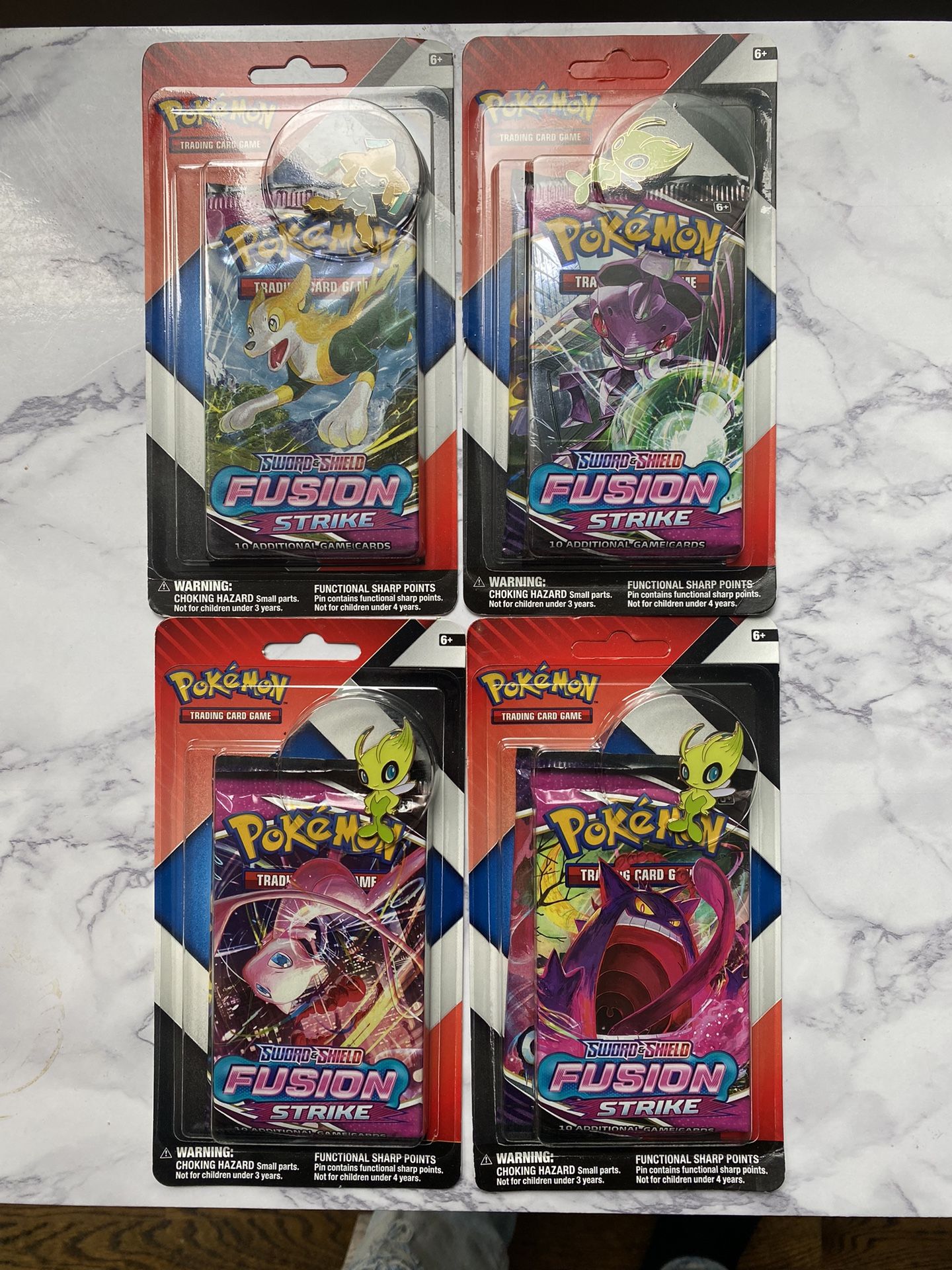 Lot Of 4 Fusion Strike & Chilling Reign 2 Pack Pin Blisters Sealed