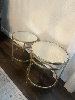 Side Tables Gold Mirror 
