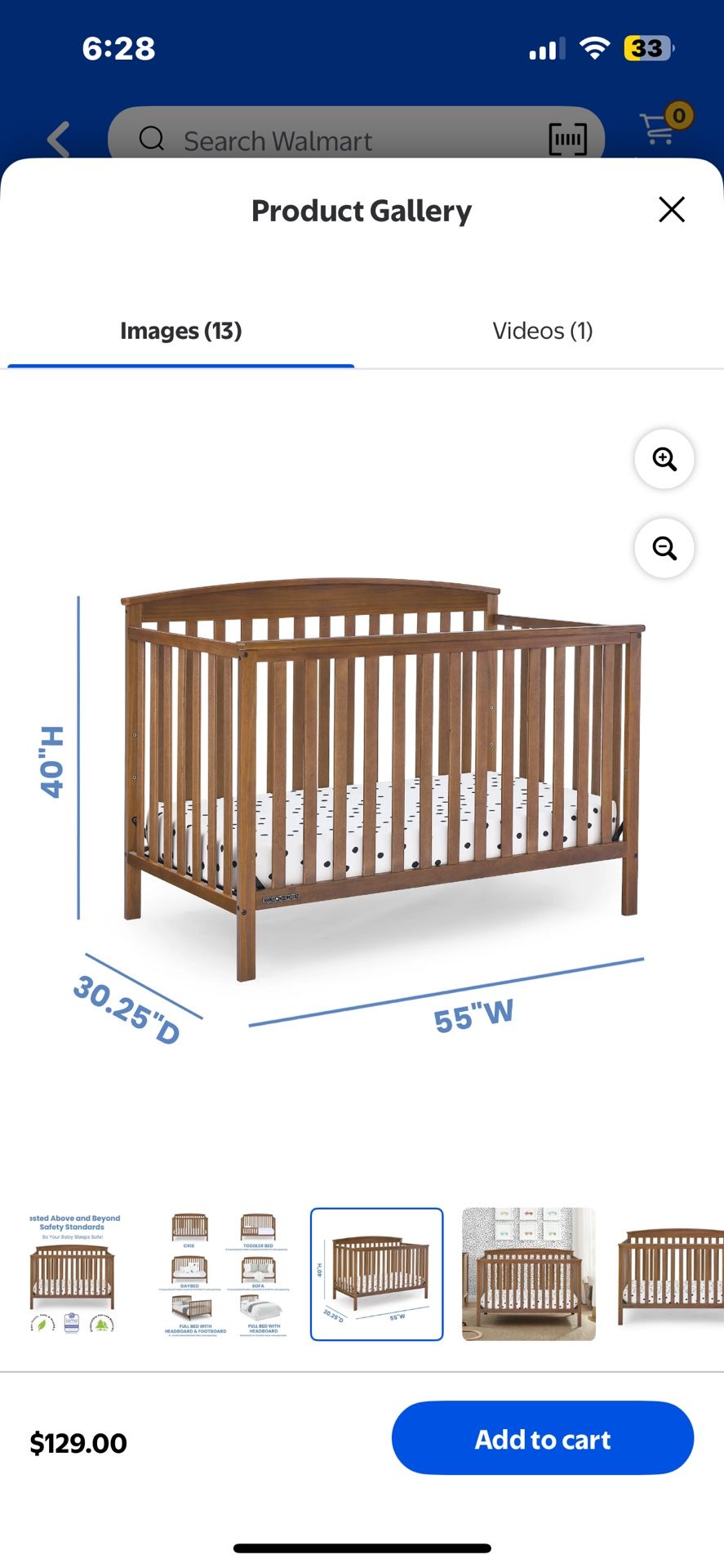 6 In 1 Hanover Delta Kids Convertible Crib