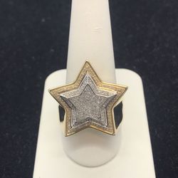 Diamond Gold Ring Star 10k Solid New 