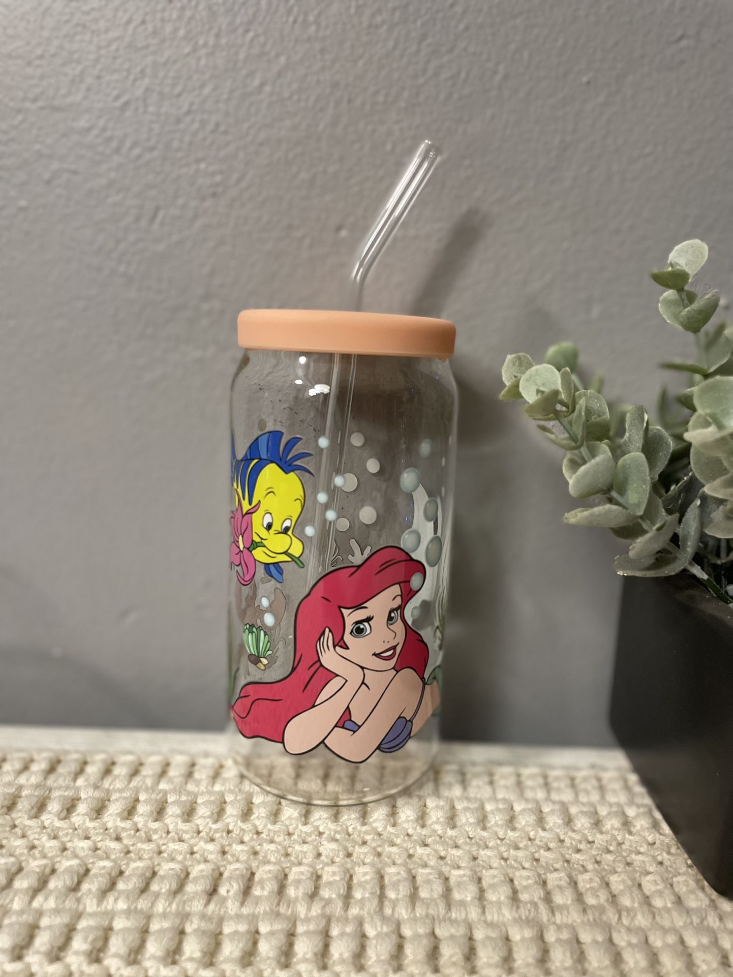 Little Mermaid Glass Cup