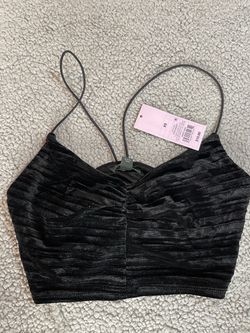 black velvet crop top in a size XS #velvet #croptop #goth