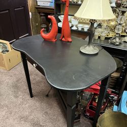 Vintage Black Wood Desk