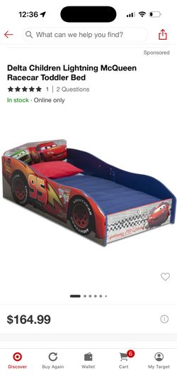 Lightning McQueen Race Car Toddler Bed Bundle – Like New