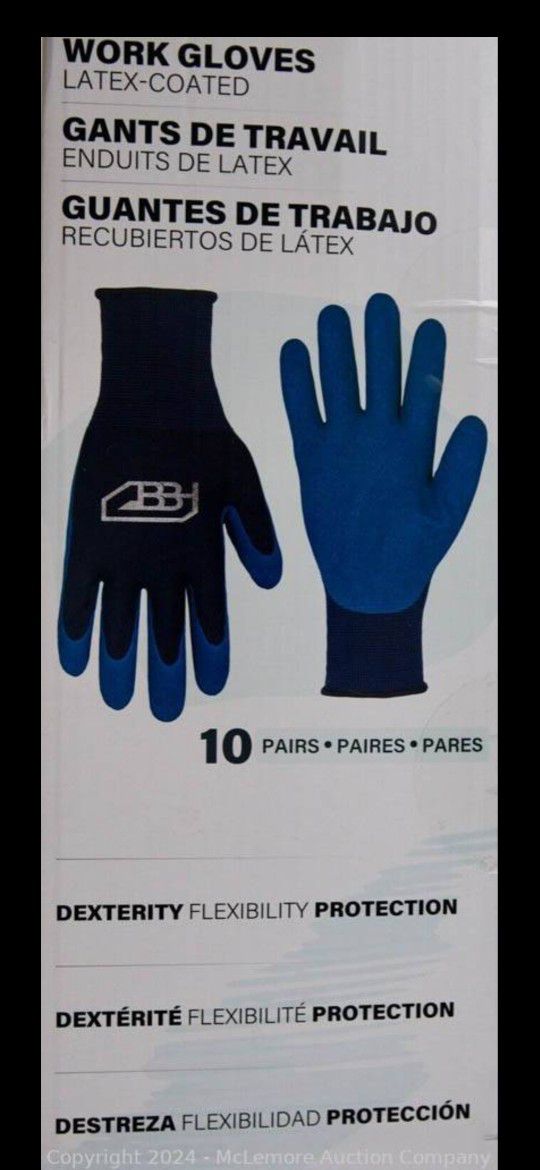 Group BBH Spring Style Work Gloves - 10 Pack - L (New - Open Box)