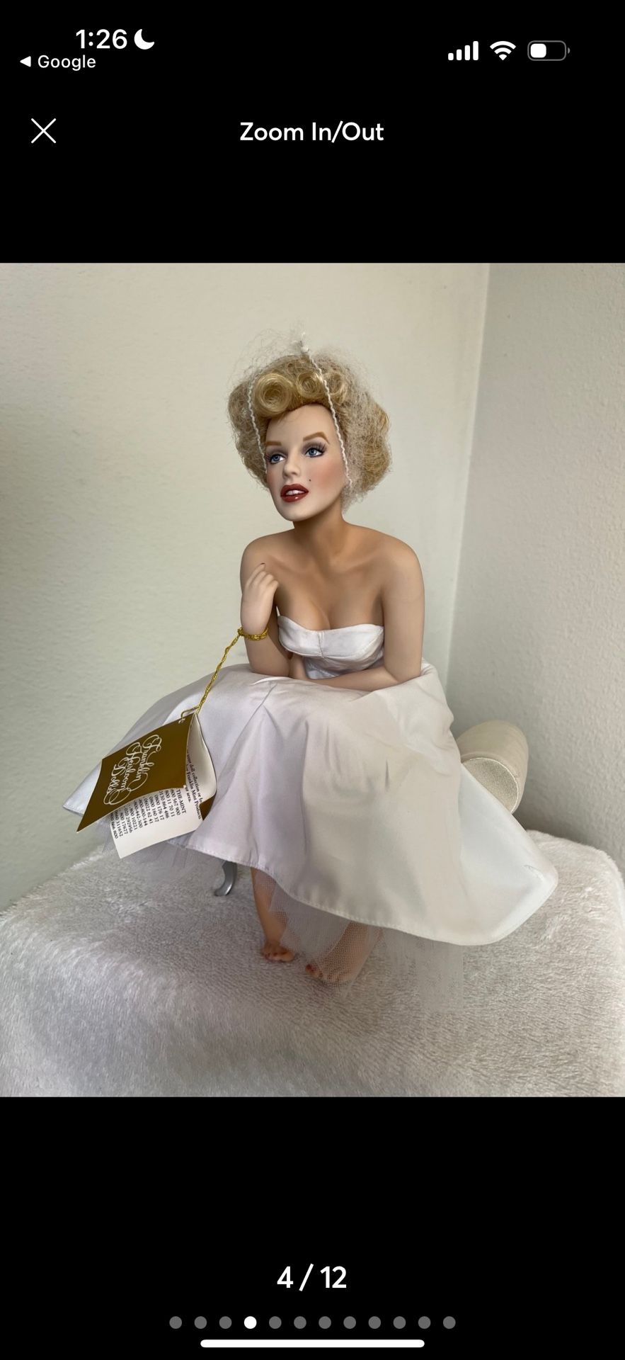 Franklin Mint Marilyn Monroe porcelain portrait doll