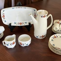 Porsgrund Farmers Rose Dessert Set, Service For 8