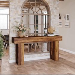 Tribesigns Farmhouse Console Table, 63-Inch Long Narrow Sofa Table Behind The Couch, Wooden Rectangular Entryway Table for Entrance, Hallway, Living R