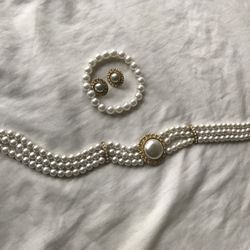 Pearl Necklace Set 